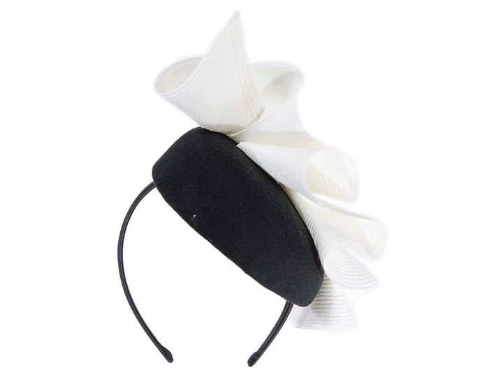 Black & white pillbox fascinator by Fillies Collection - Hats From OZ