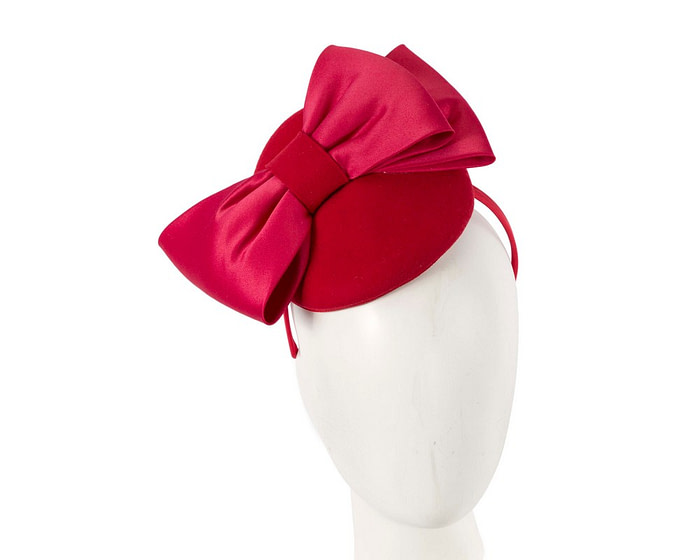 Red winter pillbox fascinator with bow - Hats From OZ