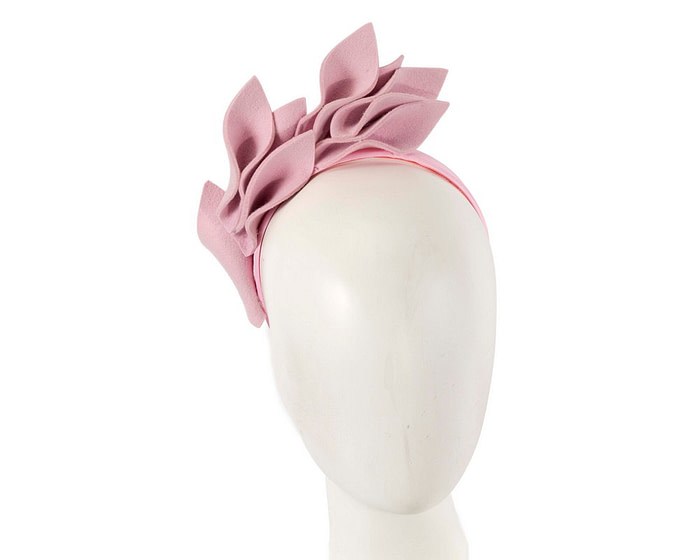 Pink felt flowers winter racing fascinator by Max Alexander - Hats From OZ