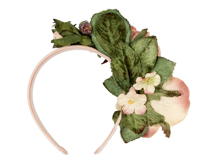 Nude vintage flower fascinator headband by Max Alexander - Hats From OZ