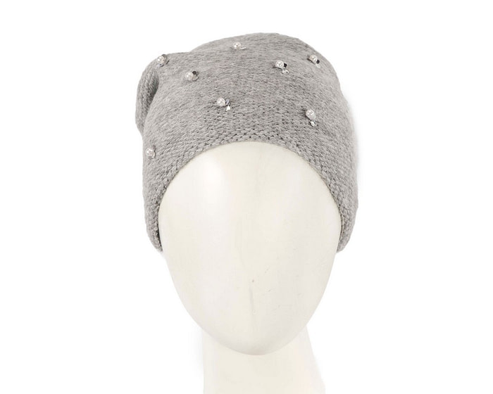 Warm European made woven light grey beanie - Hats From OZ