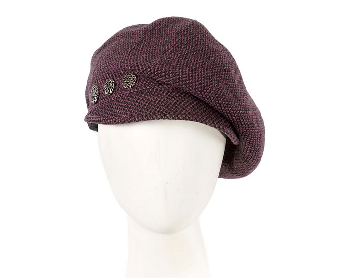 Warm burgundy wool winter fashion beret by Max Alexander - Hats From OZ