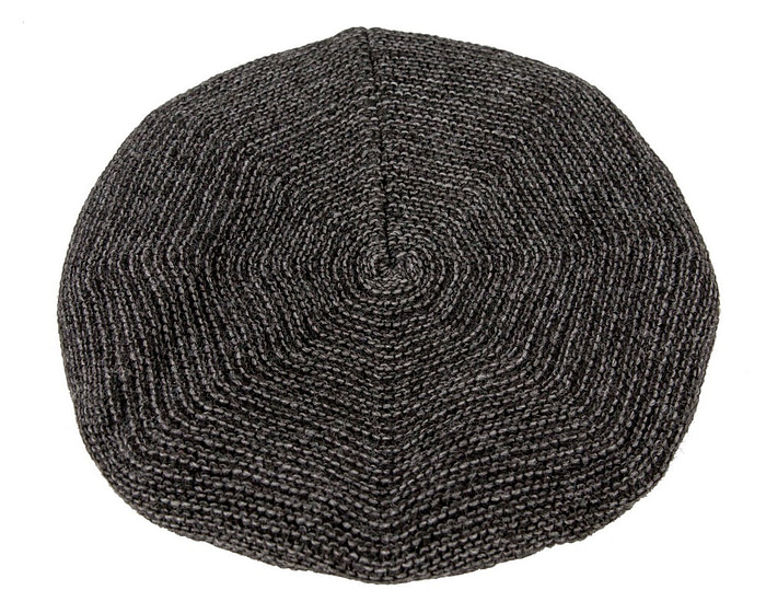 Classic crocheted dark grey beret by Max Alexander - Hats From OZ