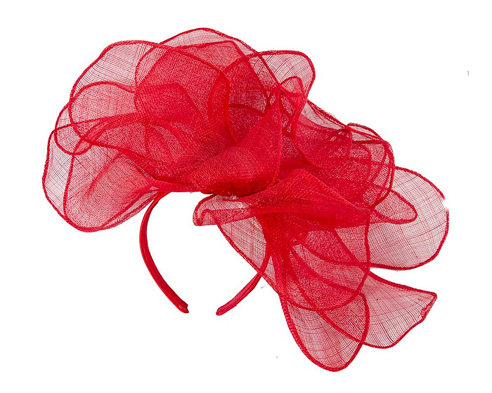 Large red racing fascinator for Melbourne Cup - Hats From OZ