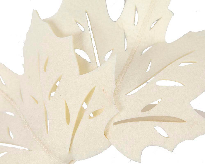 Cream laser cut maple leafs on headband - Hats From OZ