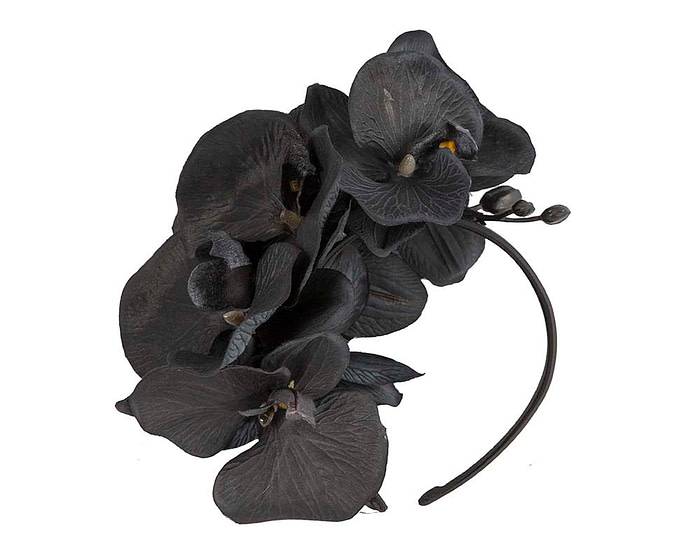 Bespoke black orchid flower headband by Fillies Collection - Hats From OZ