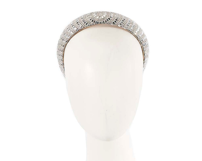 Silver crystal covered fascinator headband by Max Alexander - Hats From OZ