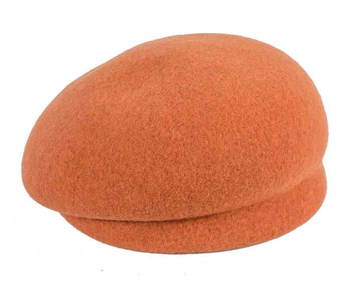 Orange felt short beak beret - Hats From OZ