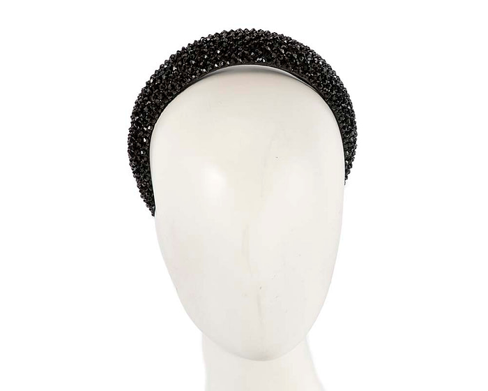 Black crystals fascinator headband by Cupids Millinery - Hats From OZ