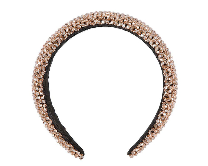 Bronze crystals fascinator headband by Cupids Millinery - Hats From OZ