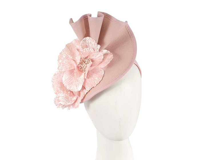 Large blush felt flower fascinator - Hats From OZ