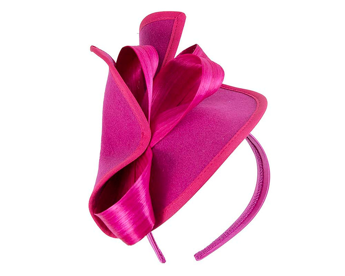 Twisted fuchsia felt fascinator by Fillies Collection - Hats From OZ