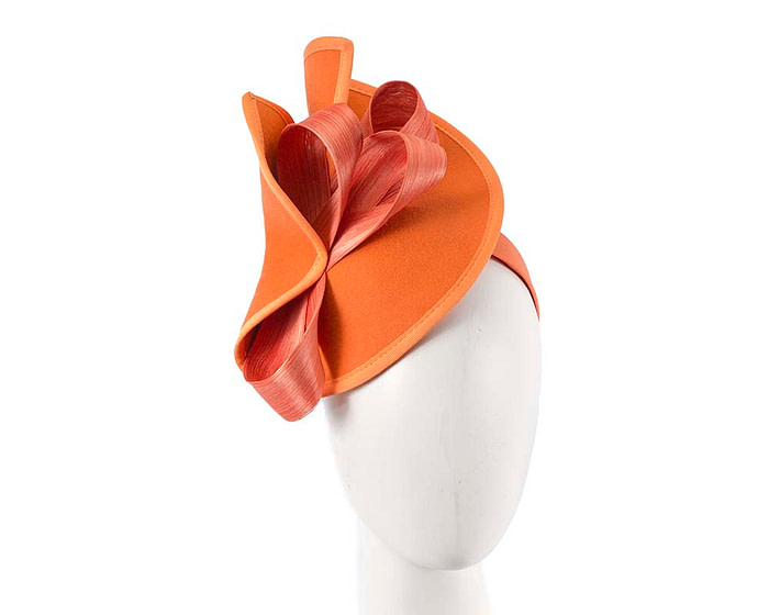Twisted orange felt fascinator by Fillies Collection - Hats From OZ