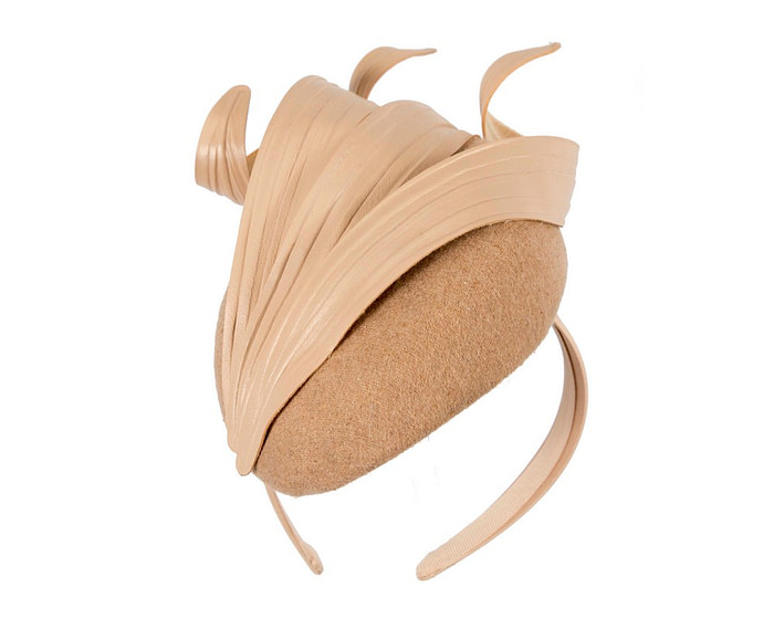Beige winter racing fascinator by Fillies Collection - Hats From OZ