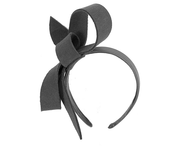 Black felt bow fascinator - Hats From OZ