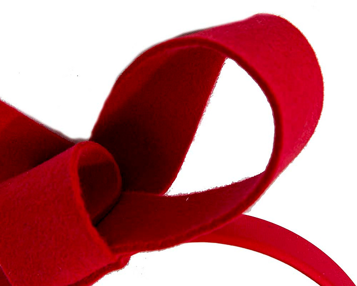 Red felt bow fascinator - Hats From OZ