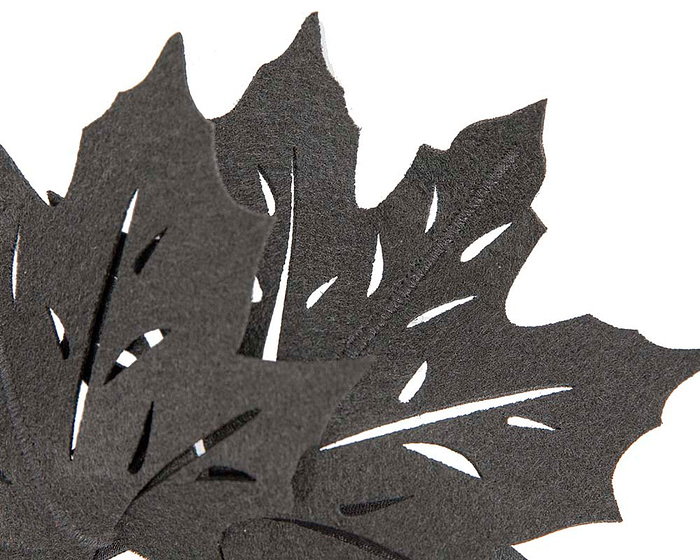 Black laser cut maple leafs on headband - Hats From OZ