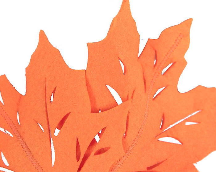 Orange laser cut maple leafs on headband - Hats From OZ