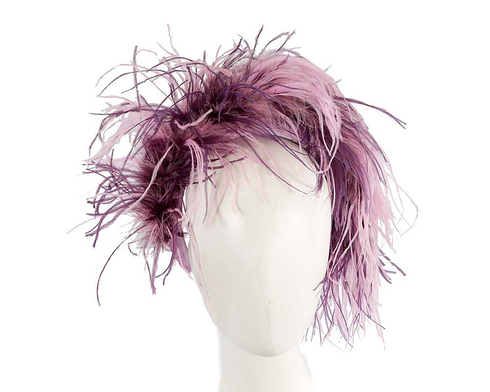 Bespoke lilac headband with оstriсh feathers by Cupids Millinery - Hats From OZ