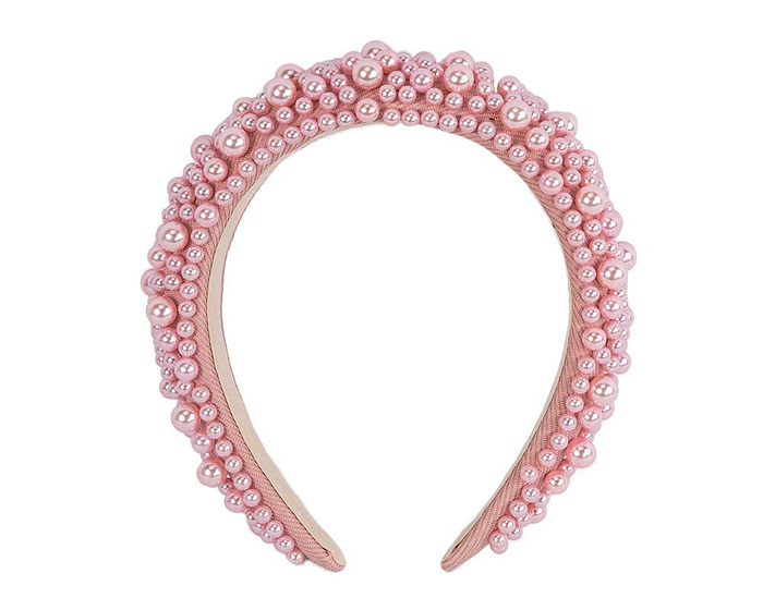 Pink pearl fascinator headband by Cupids Millinery - Hats From OZ