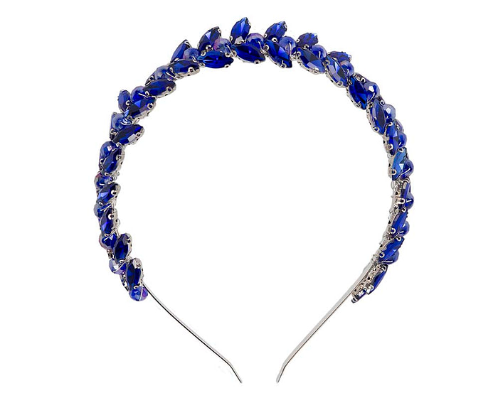 Petite blue crystal headband fascinator - Hats From OZ
