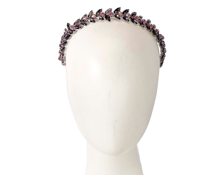 Petite purple crystal headband fascinator - Hats From OZ
