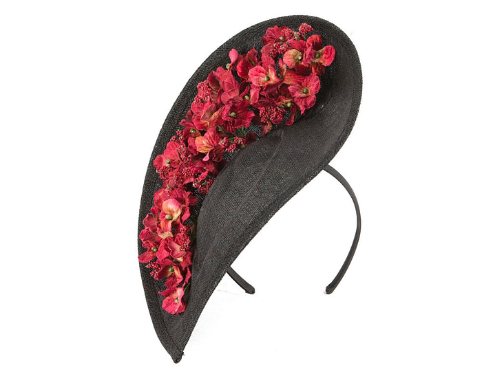 Large black & red fascinator by Max Alexander - Hats From OZ