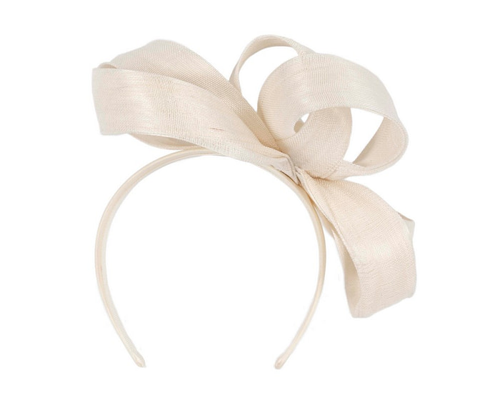 Cream abaca loops racing fascinator by Fillies Collection - Hats From OZ