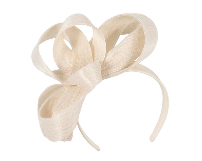 Cream abaca loops racing fascinator by Fillies Collection - Hats From OZ