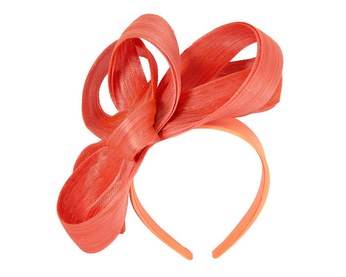 Orange abaca loops racing fascinator by Fillies Collection - Hats From OZ