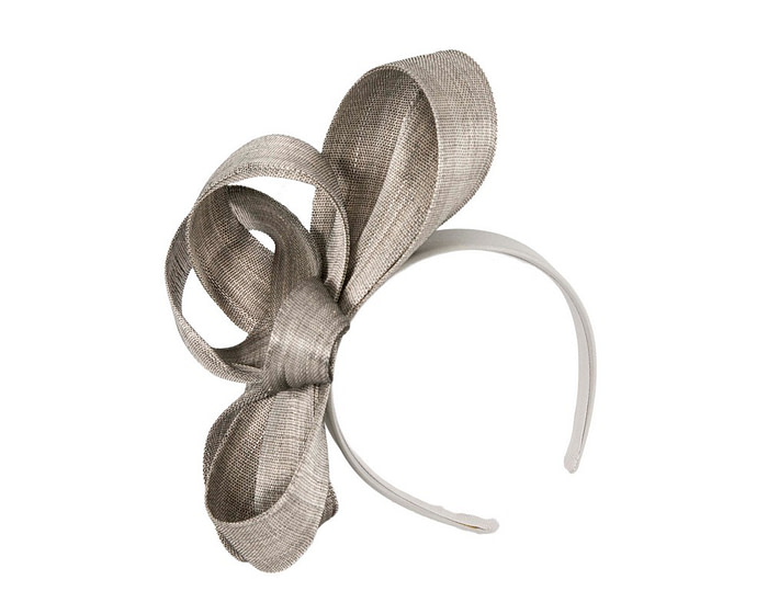 Silver abaca loops racing fascinator by Fillies Collection - Hats From OZ