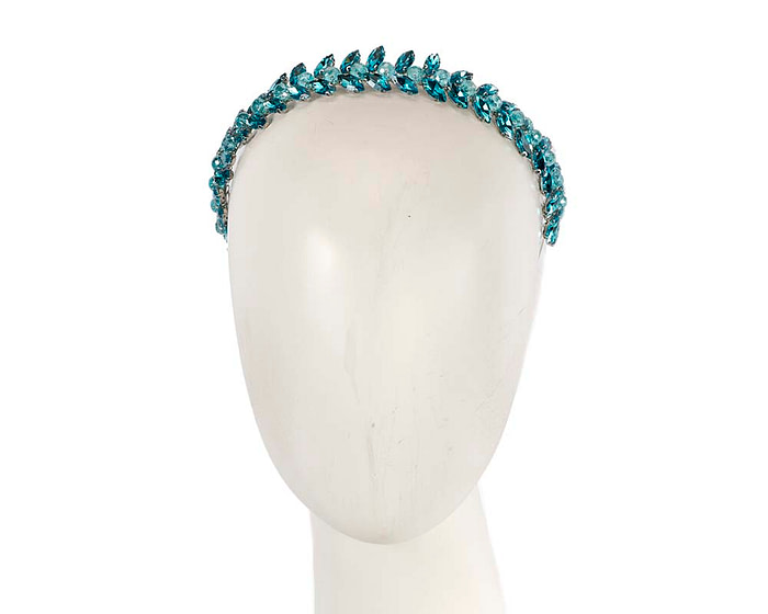 Petite turquoise crystal headband fascinator - Hats From OZ