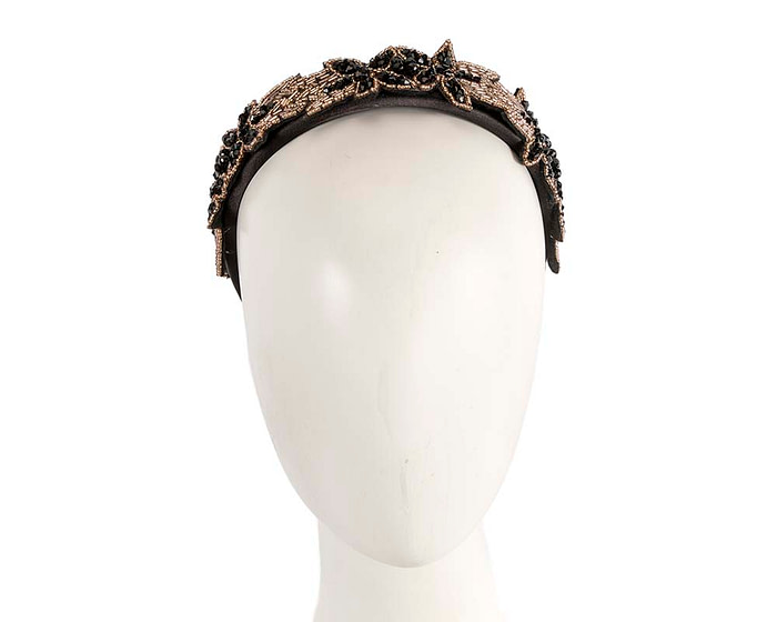 Black and gold puffy headband by Max Alexander - Hats From OZ