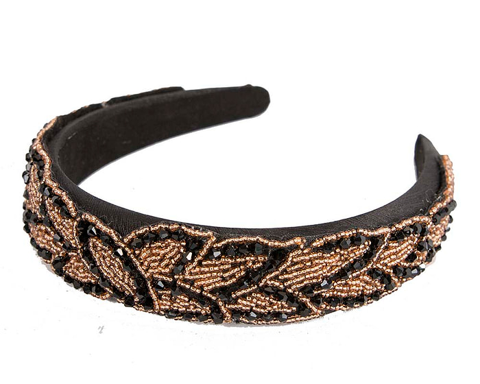 Black and gold puffy headband by Max Alexander - Hats From OZ