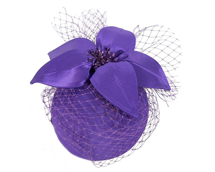 Custom made purple special occasion cocktail hat - Hats From OZ