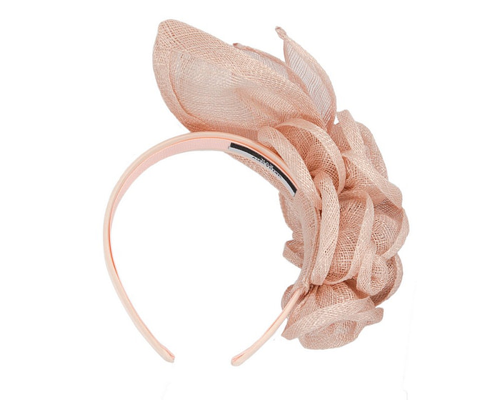 Large nude sinamay flower fascinator by Max Alexander - Hats From OZ