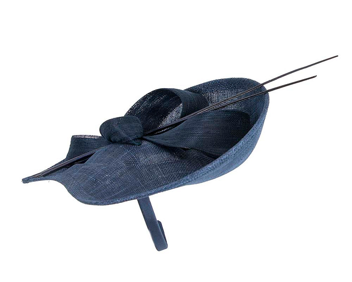Large navy sinamay fascinator by Max Alexander - Hats From OZ