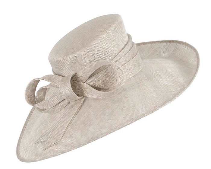 Wide brim silver ladies fashion sinamay hat - Hats From OZ