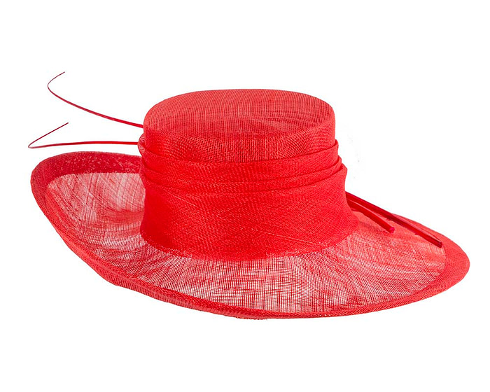 Wide brim red ladies fashion sinamay hat - Hats From OZ