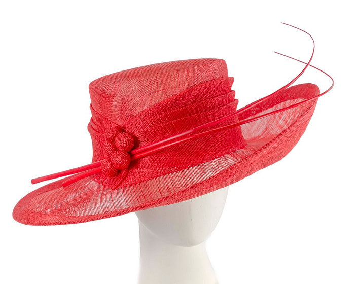 Wide brim red ladies fashion sinamay hat - Hats From OZ