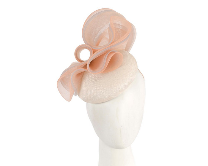 Designers cream, silver & nude pillbox fascinator by Fillies Collection - Hats From OZ