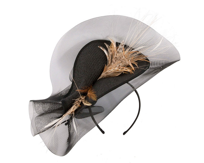 Tall black & animal fascinator by Fillies Collection - Hats From OZ