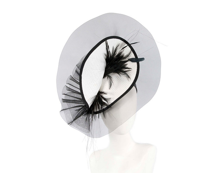 Tall white and black fascinator by Fillies Collection - Hats From OZ