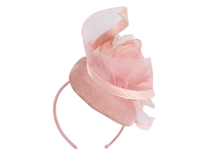 Pink pillbox fascinator with flower by Fillies Collection - Hats From OZ