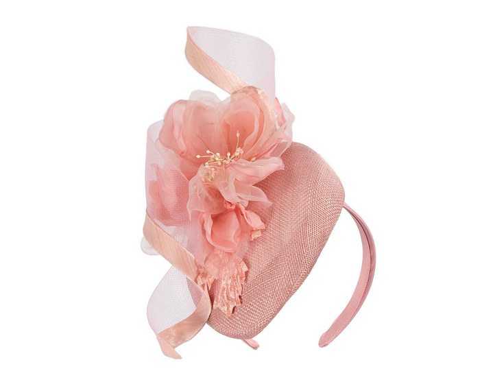 Pink pillbox fascinator with flower by Fillies Collection - Hats From OZ