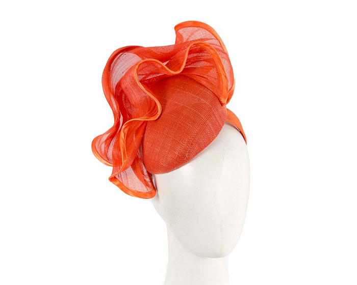 Orange pillbox with wave by Fillies Collection - Hats From OZ