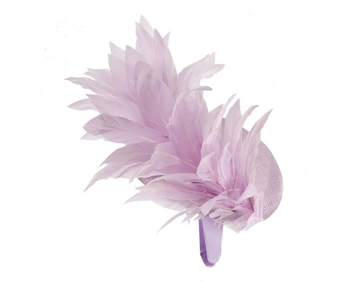 Lilac feather spring facing fascinator - Hats From OZ
