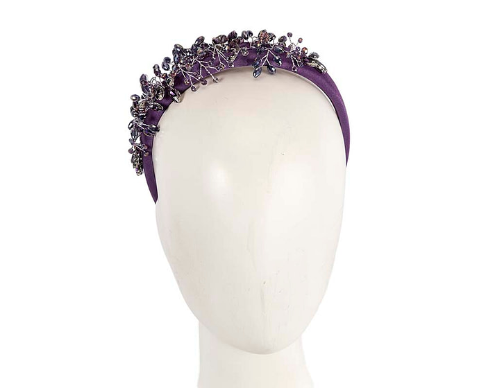 Purple crystals fascinator headband by Cupids Millinery - Hats From OZ