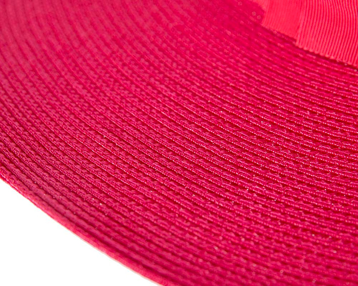 Wide brim fuchsia boater hat - Hats From OZ