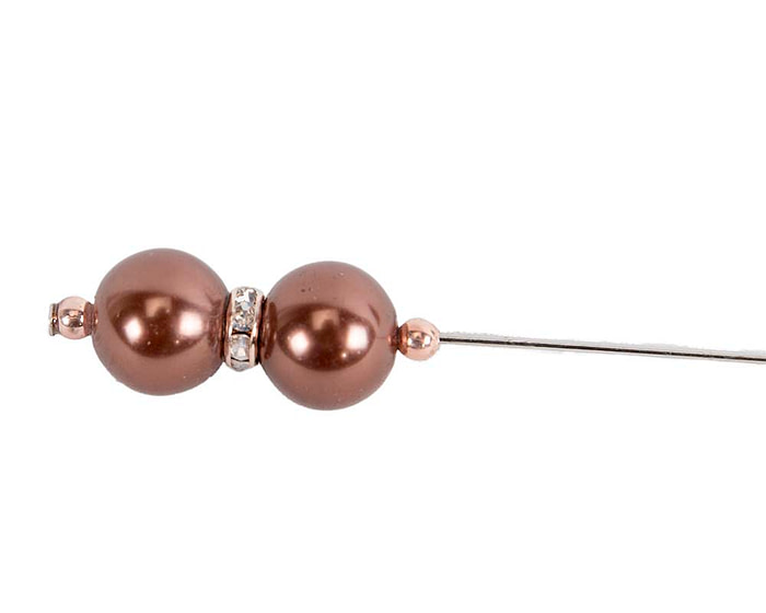 Rose gold pearl head hat pin - Hats From OZ